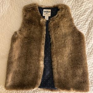 Girls OshKosh Brown Faux Fur Vest